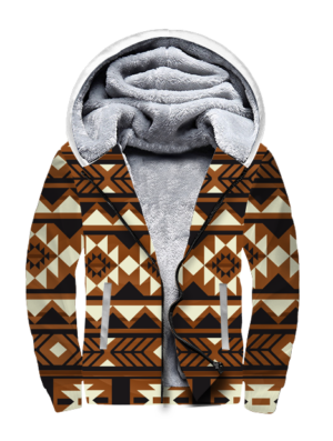 gb nat00508 brown pattern native 3d fleece hoodie