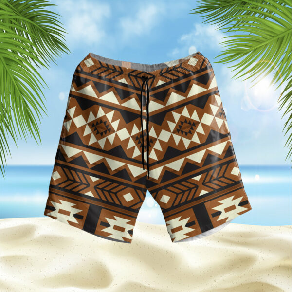 gb nat00508 brown pattern native hawaiian shorts