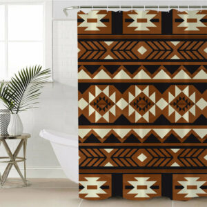 gb nat00508 brown pattern native shower curtain
