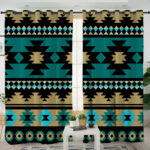 gb nat00509 green ethnic aztec pattern living room curtain