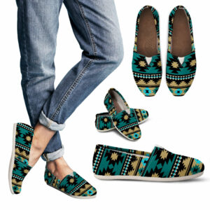 gb nat00509 green ethnic aztec pattern womens casual shoes