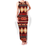 gb nat00509 pattern native round neck double slit sundress