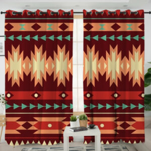 gb nat00510 red ethnic pattern living room curtain