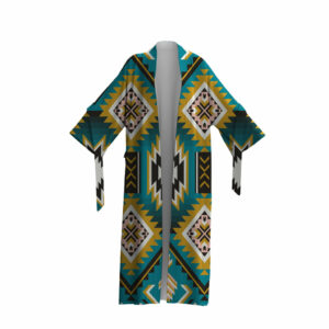 gb nat00517 turquoise geometric pattern night robe