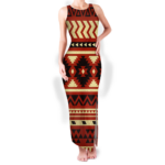 gb nat00521 pattern native round neck double slit sundress