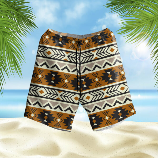 gb nat00522 brown seamless pattern hawaiian shorts