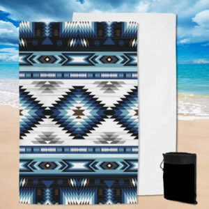 gb nat00528 blue colors tribal pattern native pool beach towel