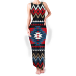gb nat00529 pattern native round neck double slit sundress