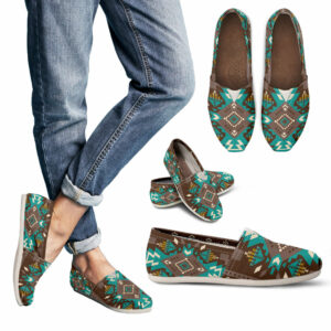 gb nat00538 blue pattern brown casual shoes