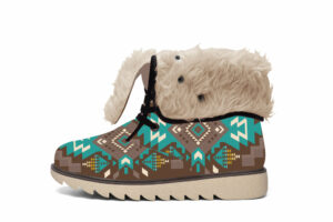 gb nat00538 blue pattern brown faux fur leather boots