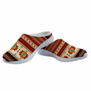 gb nat00559 02 red native pattern mesh slippers