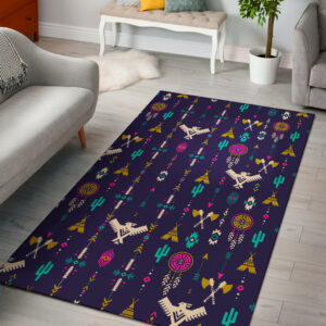 gb nat00575 thunderbird pattern blue area rug