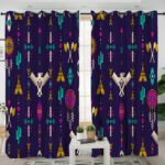 gb nat00575 thunderbird pattern blue living room curtain