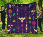 gb nat00575 thunderbird pattern blue premium quilt