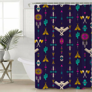 gb nat00575 thunderbird pattern blue shower curtain