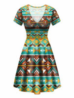gb nat00579 seamless colorful round neck dress
