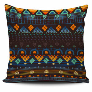 gb nat00582 ethno brown blue pillow cover