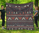gb nat00586 tribal pattern elephants premium quilt 1
