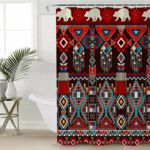 gb nat00588 pattern red and bison shower curtain