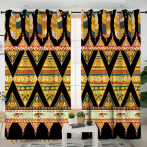 gb nat00589 feather yellow native living room curtain 1