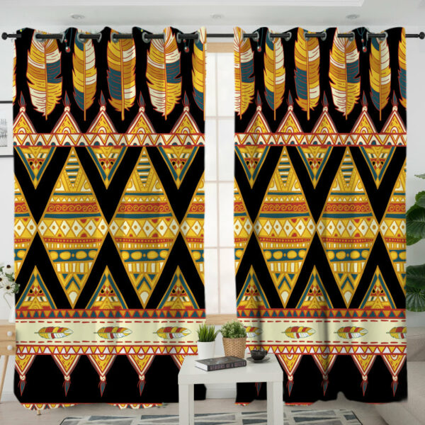 gb nat00589 feather yellow native living room curtain