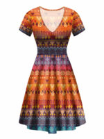 gb nat00592 tribal seamless pattern round neck dress