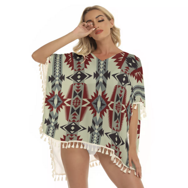 gb nat00594 geometric seamless pattern square fringed shawl