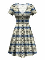 gb nat00608 seamless geometric pattern round neck dress