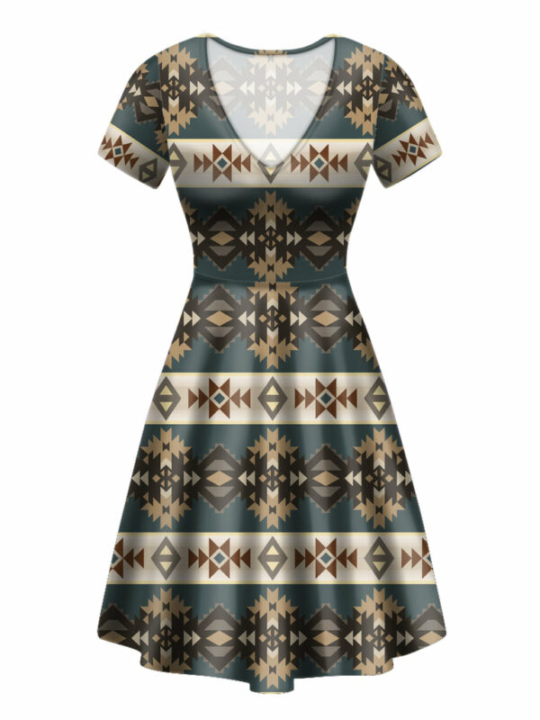 gb nat00609 navajo geometric seamless pattern round neck dress