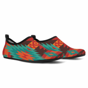 gb nat00611 red geometric pattern aqua shoes 1