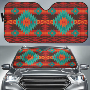 gb nat00611 red geometric pattern auto sun shades