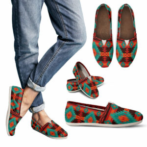 gb nat00611 red geometric pattern casual shoes
