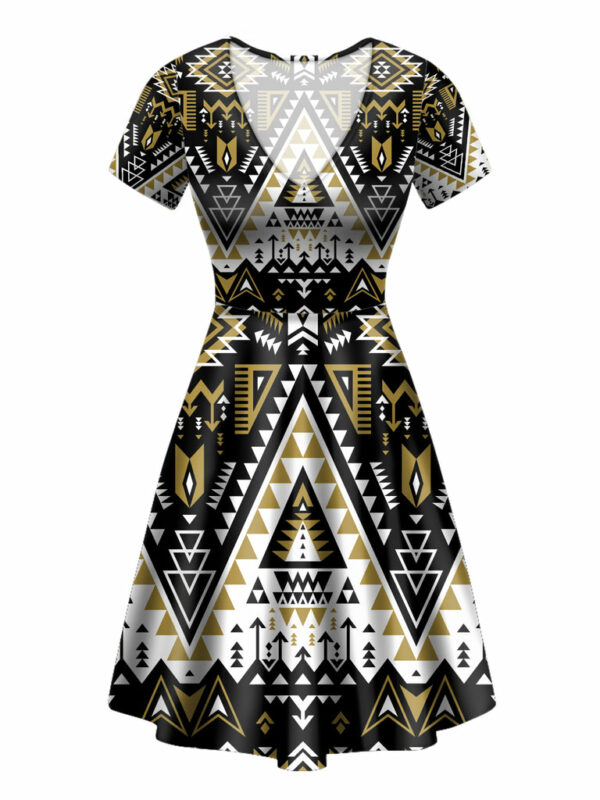 gb nat00612 retro color tribal round neck dress