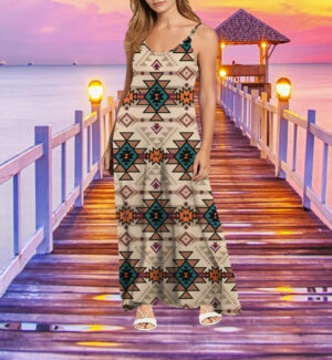 gb nat00622 retro color tribal maxi dress