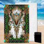 gb nat00638 mandala owl native pool beach towel