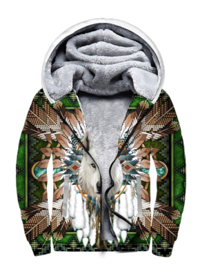 gb nat00639 mandala wolf native 3d fleece hoodie