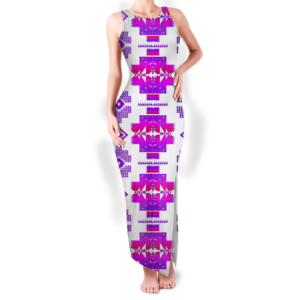 gb nat00720 01 pattern native round neck double slit sundress