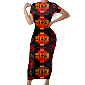 gb nat00720 03 pattern native short sleeved body dress