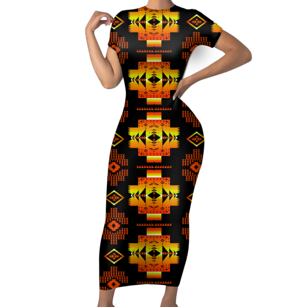 gb nat00720 06 pattern native short sleeved body dress