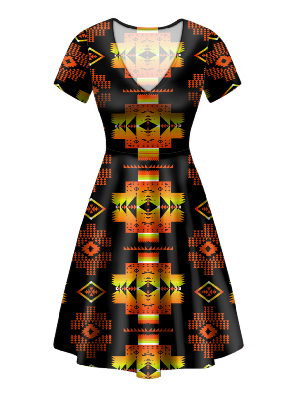 gb nat00720 06 pattern native v neck dress