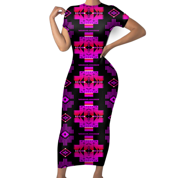 gb nat00720 09 pattern native short sleeved body dress