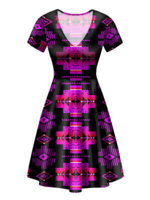 gb nat00720 09 pattern native v neck dress