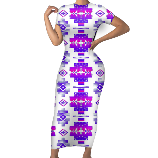 gb nat00720 10 pattern native short sleeved body dress