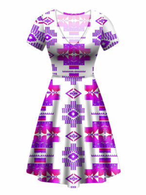 gb nat00720 10 pattern native v neck dress