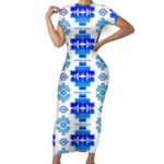 gb nat00720 11 pattern native short sleeved body dress