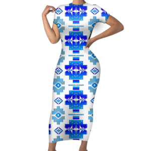 gb nat00720 11 pattern native short sleeved body dress