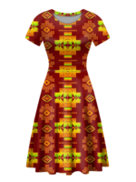gb nat00720 16 native tribes pattern round neck dress