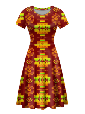 gb nat00720 16 native tribes pattern round neck dress