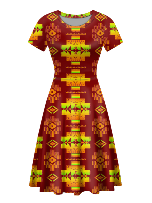 gb nat00720 16 native tribes pattern round neck dress