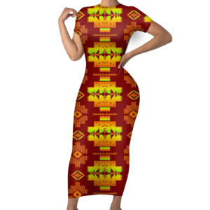 gb nat00720 16 pattern native short sleeved body dress